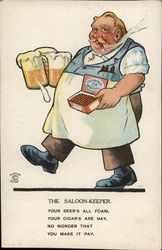 The Saloon-Keeper Caricatures Postcard Postcard