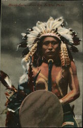 Herak Isula - Lone Elk, in war paint Native Americana Postcard Postcard