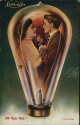 Lovelights - Edison Light Bulb Couples Postcard Postcard