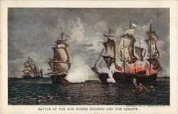 Battle of the Bon Homme Richard and the Serapis 1907 Jamestown Exposition Postcard Postcard