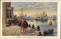 Colonists Leaving England for Jamestown 1907 Jamestown Exposition Postcard Postcard