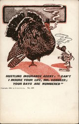 Hustling insurance agent Turkeys Postcard Postcard