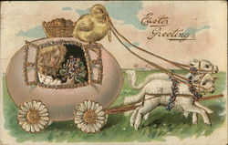 Easter Greeting With Lambs Postcard Postcard