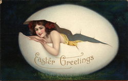 Easter Greetings Eggs Postcard Postcard