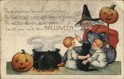 I Wish You Luck This Halloween Postcard Postcard