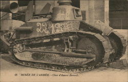 French Renault armored tank World War I Postcard Postcard