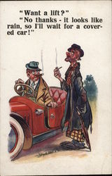 "Want a lift?" Postcard