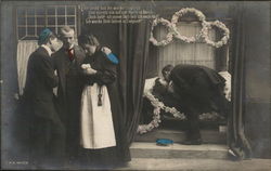 Germany - man kissing dead wife Postcard