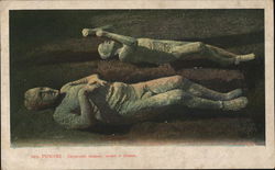 Pompei - Uomo e Donna Disasters Postcard Postcard