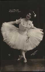 Woman Dressed in Tutu and Ballet Shoes Curtsying Dancing Postcard Postcard