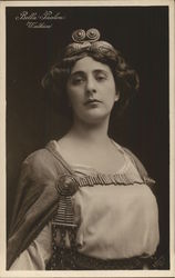 Woman with Wavy Dark Hair in Costume Postcard