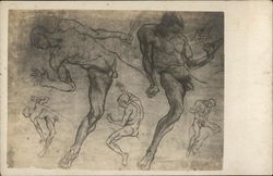 Sketches of the Male Form Men Postcard Postcard