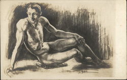 Nude man posed Postcard