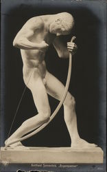 "Bow stringer" by Gotthard Sonnenfeld Sculpture & Carving Postcard Postcard