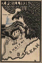 April 7, 1939 Italy-Albania Mussolini Balkan Campaign Postcard