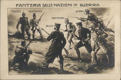 The infantry of the nations at war World War I Postcard Postcard