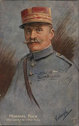 Marshall Foch, Commanding the Allied Forces World War I Postcard Postcard