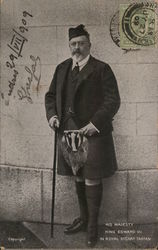 His Majesty King Edward VII in Royal Stuart Tartan Royalty Postcard Postcard