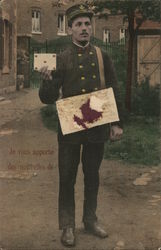 French Postman - I bring you news of... Postal Postcard Postcard