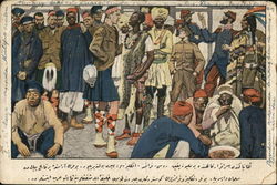 Soldiers from Various Parts of the World Congregating Postcard