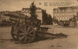 Ypres: German gun of 21 cm World War I Postcard Postcard