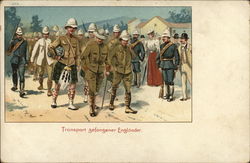 Soldiers Marching Near Civilians, One Wearing a Kilt Military Postcard Postcard