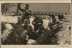 Group of Soldiers with Weapon in Trench World War I Postcard Postcard