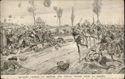 Bayonet charge by British and Indian troops near La Bassee World War I Postcard Postcard