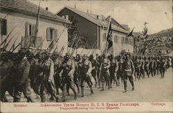 Troops filing for their Majesty Montenegro Eastern Europe Postcard Postcard