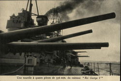 Gunboat with Long Cannons and Crew Members on Deck Navy Postcard Postcard