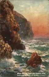 Rocky Shoreline with Wavy Water Against Pastel Sky Tuck's Oilette Series Postcard Postcard