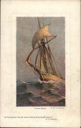 A Fair Wind (Ship at sea) Boats, Ships Postcard Postcard