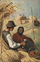 Resting in a field Postcard Postcard