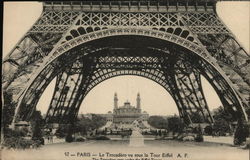 Le Trocadero through Eiffel Tower Postcard