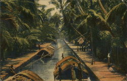 Rowboats Ceylon Southeast Asia Postcard Postcard