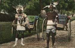 African men pulling carriages Transvaal, South Africa Postcard Postcard