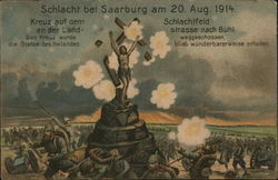 Schlacht bei Saarberg am 20 Aug. 1914 Postcard