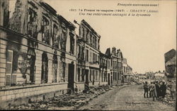 The city of Chauny in ruins 1917 Postcard