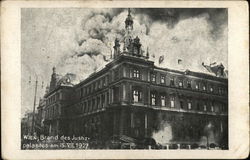 Fire at the Palace of Justice Vienna, Austria Postcard Postcard