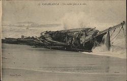 Shipwreck on the coast Casablanca, Morocco Africa Postcard Postcard Postcard