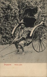 Singapore Rickshaw Puller Postcard