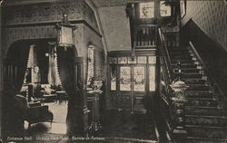 Entrance Hall, Victoria park Hotel Barrow-in Furness Postcard