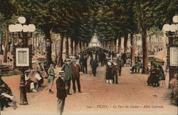 Casino Park - Central Avenue Vichy, France Postcard Postcard