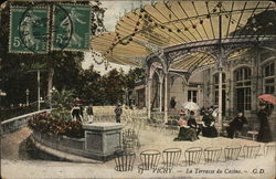 La Terrassee du Casino Vichy, France Postcard Postcard