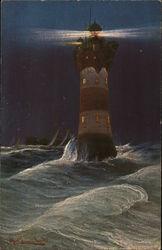 A lighthouse - Roter Sand Germany Postcard Postcard