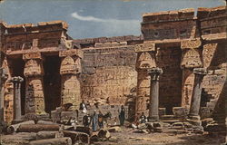 Court of the Temple of Medinet Habu Egypt Africa Postcard Postcard