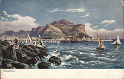 View of City and Coast Postcard