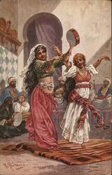 Dancing Girls Arab Postcard Postcard