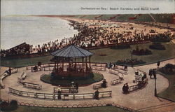 Beach Gardens and Band Stand Postcard