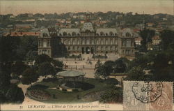 Town Hall and Public Garden Le Havre, France Postcard Postcard